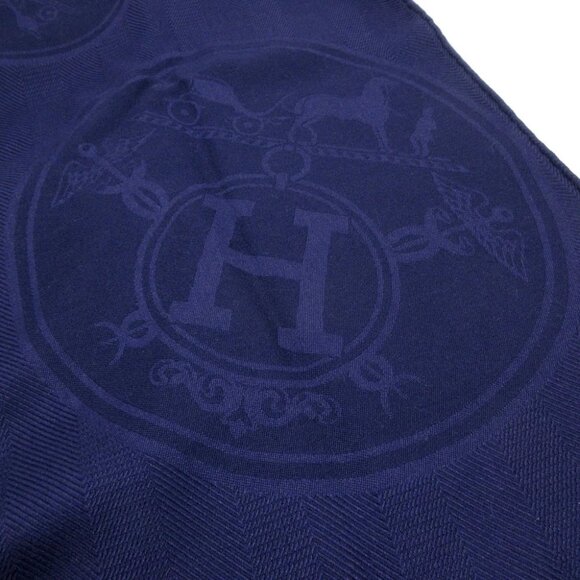 HERMES New Libris H262494S F2 Bleu de Chine Cashmere Silk - Scarf - Picture 2 of 5